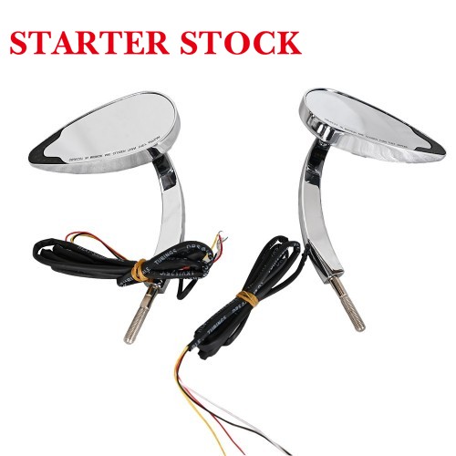For Harley Club Style Plug and Play Mirror with DRL White Turn Signal Amber and Brake Lightpicture4