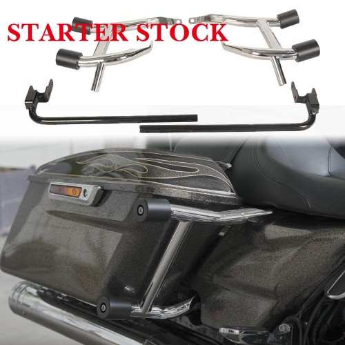 For Harley Touring Street Road Glide 14-25 addlebags Chrome Guard Rails Crash Barpicture3