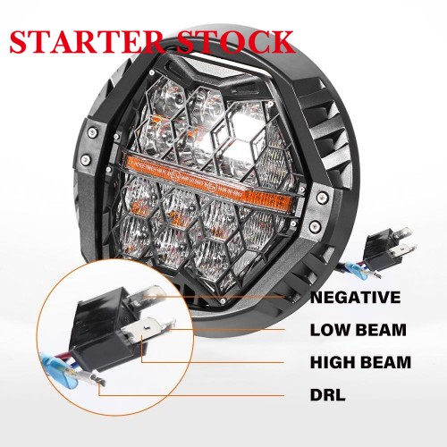 For Harley All Motorcycles 7 Inch LED Motorcycle Headlight Round 7" Headlamp with Housing Bucket DRL Hi/Low Beam Headlightpicture2