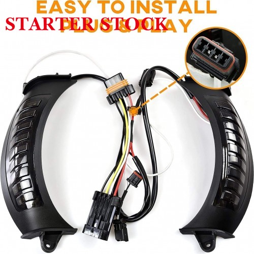Fairing Vent Side Turn Signals Light For Harley Davidson Motorcycle White/Amber LED Turn Signalspicture3