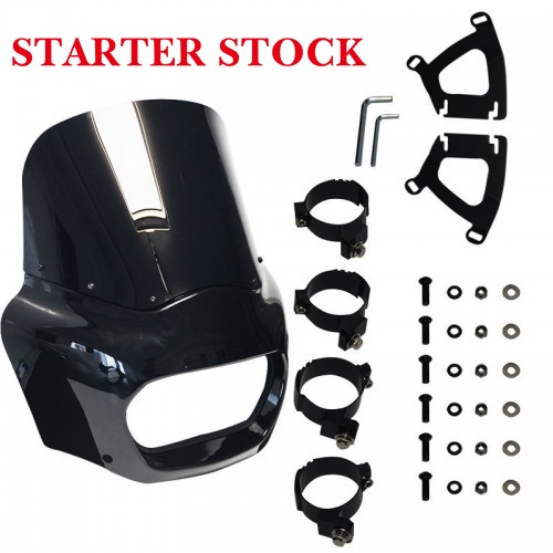 ABS Motorcycle Parts For Harley 11 Inch Plastic Breakout Front Headlight Fairings Cover Windscreen Kitpicture3
