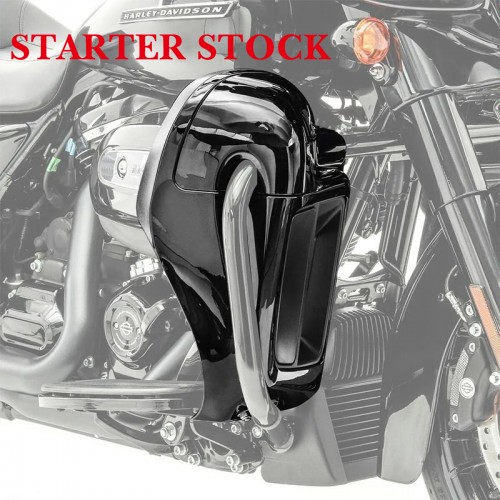 Fits for 2014-2023 Harley Touring Road King Gloss Black Lower Vented Leg Fairing Glove Boxpicture3
