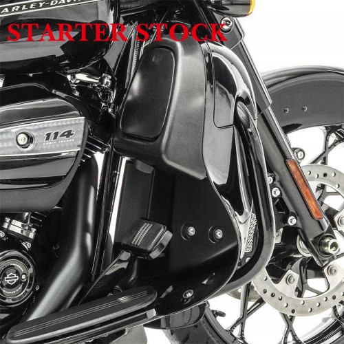 Fits for 2014-2023 Harley Touring Road King Gloss Black Lower Vented Leg Fairing Glove Boxpicture4