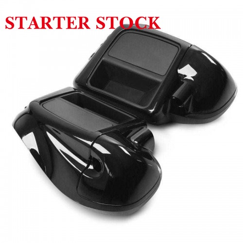 Fits for 2014-2023 Harley Touring Road King Gloss Black Lower Vented Leg Fairing Glove Boxpicture6