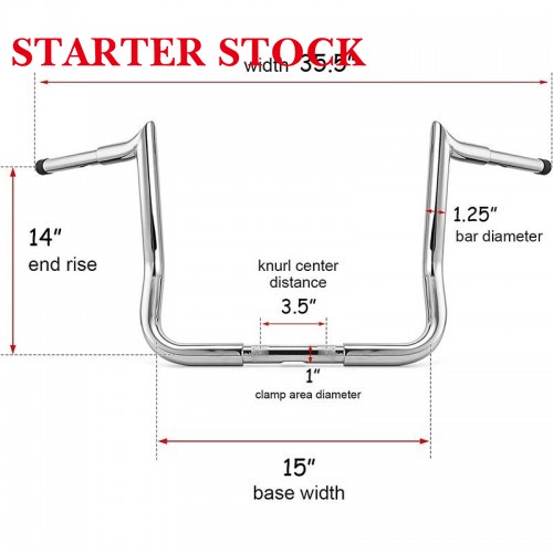 For Harley Touring H-D Street Glide CW-ABAR006-12-CR 12inch Weldless Style Handle Monkey Barpicture4
