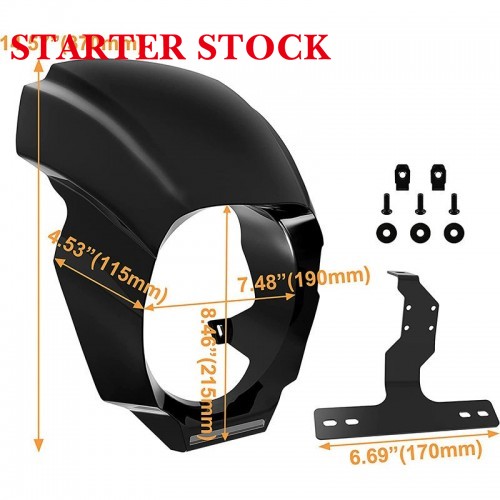 For Harley Softail Breakout FXBR FXBRS 2018+ Black ABS Plastic Front Headlight Fairing Coverpicture3