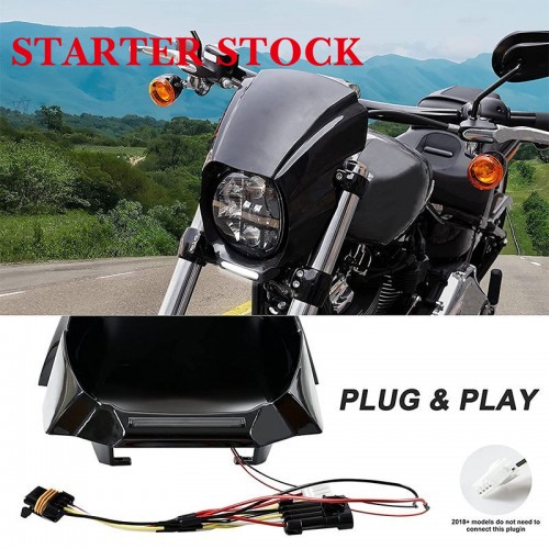For Harley Softail Breakout FXBR FXBRS 2018+ Black ABS Plastic Front Headlight Fairing Coverpicture4