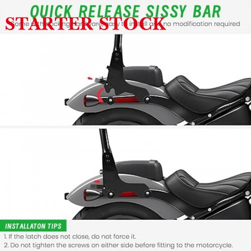 For Harley Softail FLHC FXBB S FLDE FXST FLI FLSL Deluxe Slim Standard Detachable Passenger Backrest Sissy Bar Durablepicture3