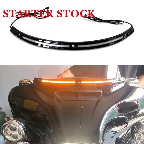 For Harley Touring 2014-2024 LED Windshield Trim Flow Turn Signal Amberpicture4