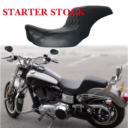 Motorcycle Seats PU Driver and Passenger Seat For Harley Davidson Dyna Low Rider Street Fat Bob 06-17 Club Style Leatherpicture2