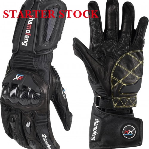 Unisex Leather Motorcycle Gauntlets Full Finger Knuckle Protection Touchscreen Compatible Motocross Sports Gloves for BMX MX ATV MTB Riding, Road Racing, Cycling, Climbingpicture7