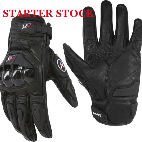 Unisex Leather Motorcycle Gauntlets Full Finger Knuckle Protection Touchscreen Compatible Motocross Sports Gloves for BMX MX ATV MTB Riding, Road Racing, Cycling, Climbingpicture7