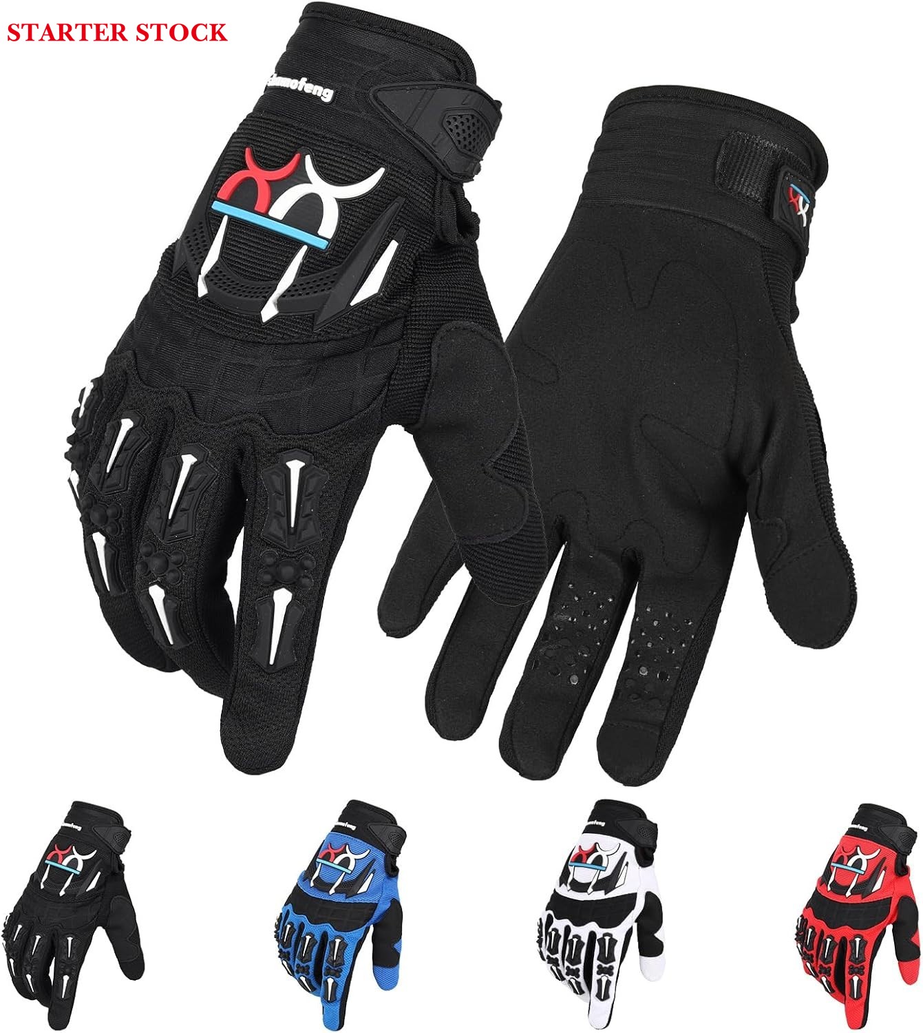 Breathable Motorcycle Riding Gloves Full Finger Knuckle Protection Touchscreen Compatible for Motocross, Mountain Bike,Dirt Bike, Cycling, Off-Road Racing