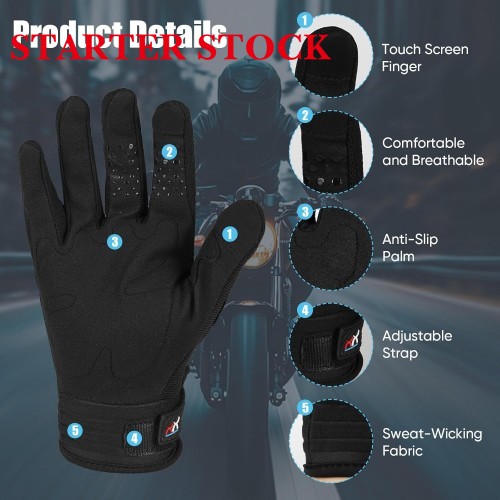 Breathable Motorcycle Riding Gloves Full Finger Knuckle Protection Touchscreen Compatible for Motocross, Mountain Bike,Dirt Bike, Cycling, Off-Road Racingpicture2