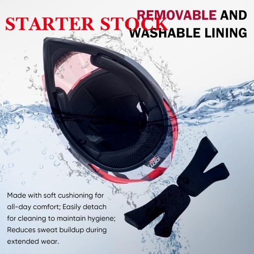 Adult Dirt Bike Helmet Motorcycle Racing Street Bike Off-Road Mountain Bike BMX MX ATV Helmet with Cycling Glasses and Visor for Unisex-Adultpicture5