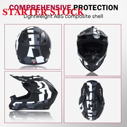 Adult Dirt Bike Helmet Motorcycle Racing Street Bike Off-Road Mountain Bike BMX MX ATV Helmet with Cycling Glasses and Visor for Unisex-Adultpicture7