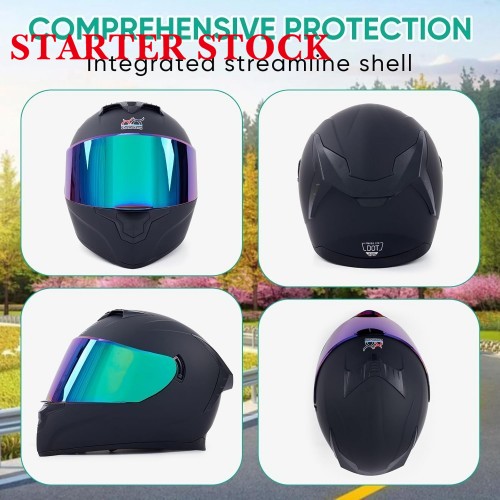 Full Face Motorcycle Racing Street Bike Helmet with Cycling Glasses and Visor for Unisex-Adultpicture3