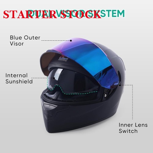 Full Face Motorcycle Racing Street Bike Helmet with Cycling Glasses and Visor for Unisex-Adultpicture7