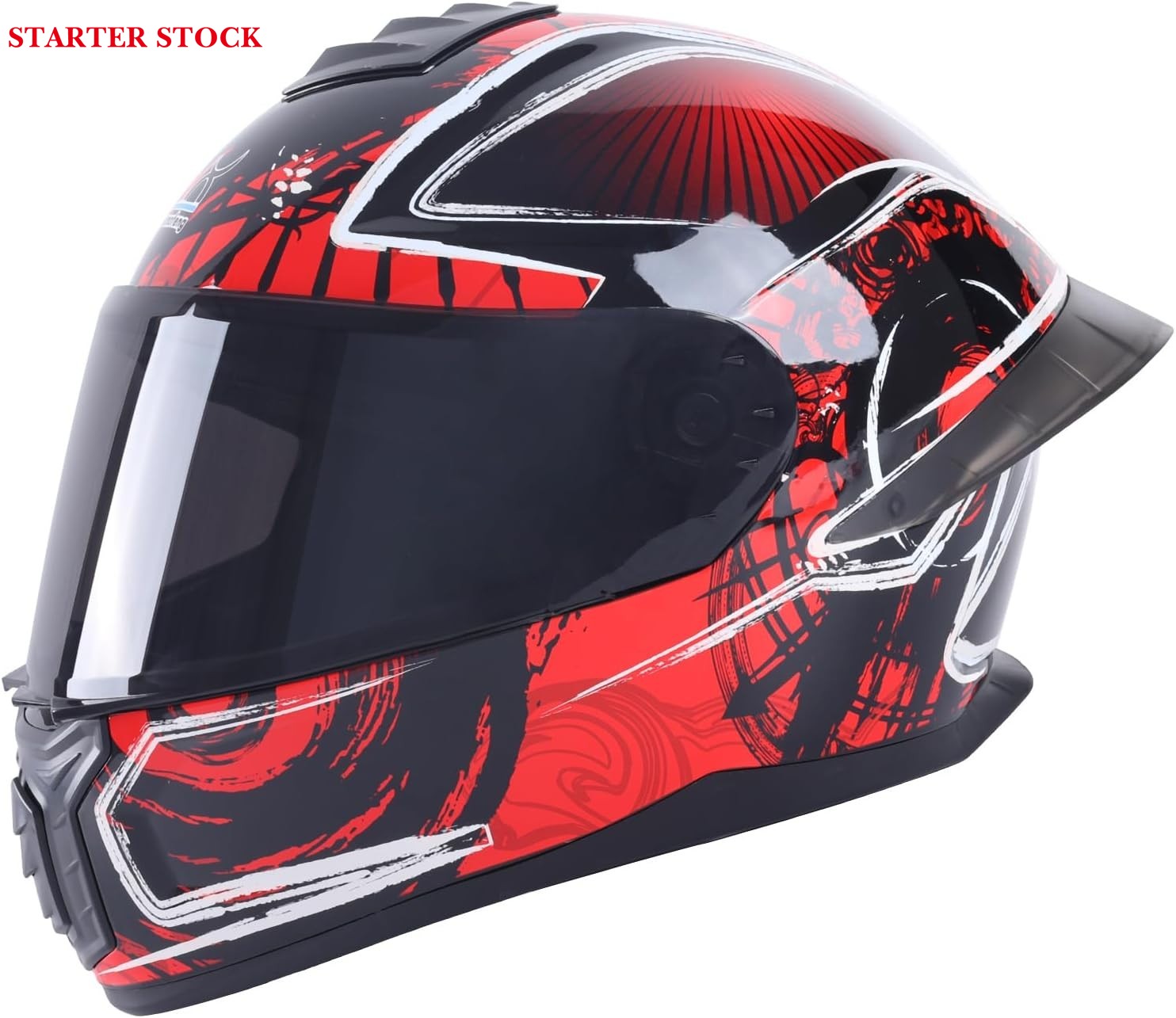 Full Face Motorcycle Racing Street Bike Helmet with Cycling Glasses and Visor for Unisex-Adult