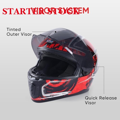 Full Face Motorcycle Racing Street Bike Helmet with Cycling Glasses and Visor for Unisex-Adultpicture5