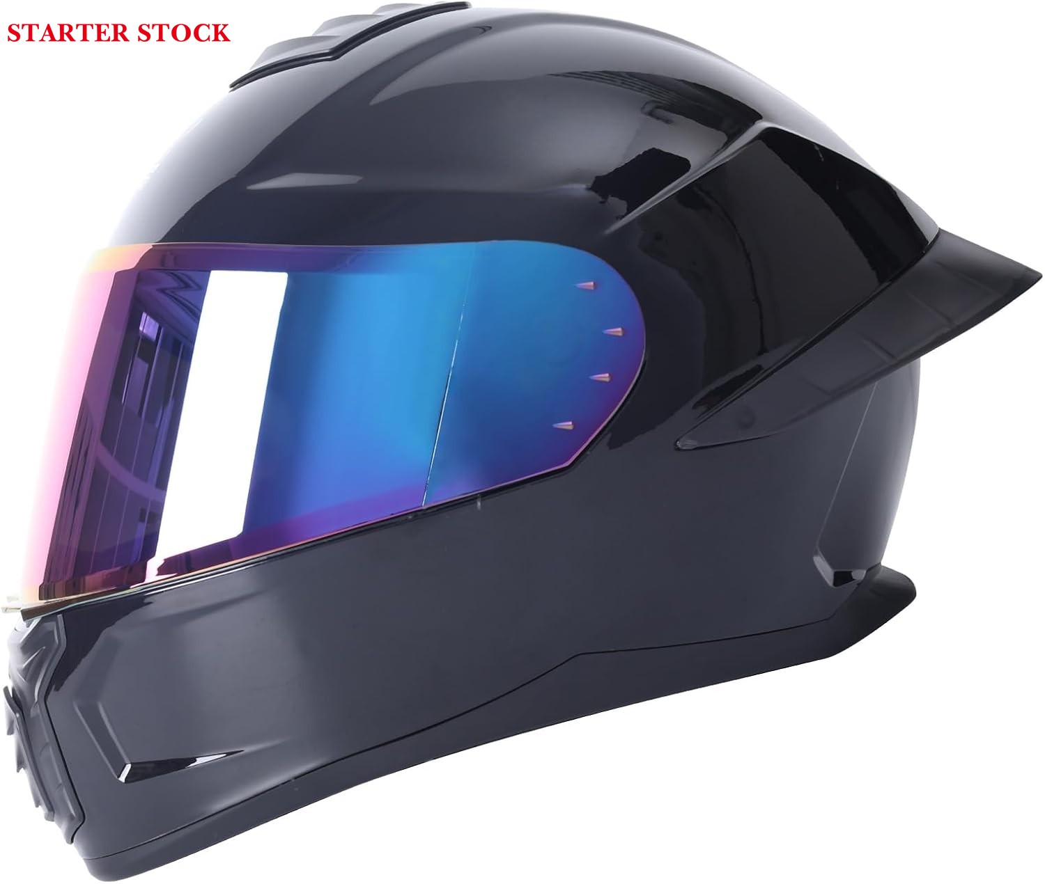 Full Face Motorcycle Racing Street Bike Helmet with Cycling Glasses and Visor for Unisex-Adult