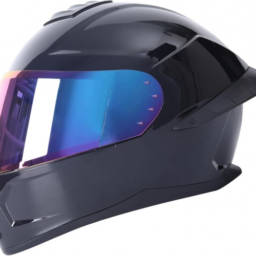 Full Face Motorcycle Racing Street Bike Helmet with Cycling Glasses and Visor for Unisex-Adult