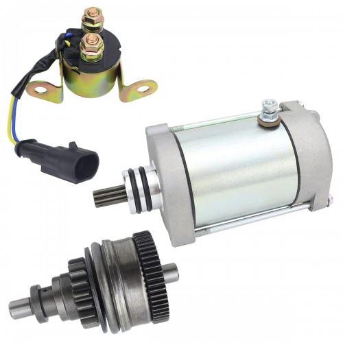 Starter & Bendix & Relay for Polaris Sportsman 700 800 X2 07-14| Ranger 700 800 Xp 06-15| RZR 800 4 S 08-14, 4010417 4011584 4012032 4013268 410-54040 SMU0271 57-2725 495739 PA-106 18648