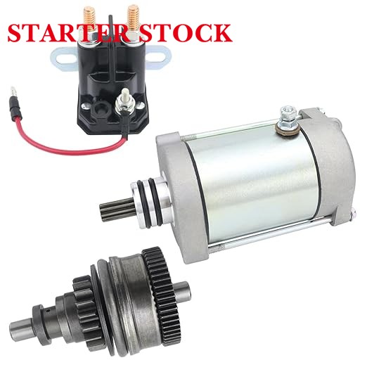 Starter & Bendix & Relay for Polaris Sportsman 600 & 700 Models 02-04, 4010417 18648 SMU0271 410-54040