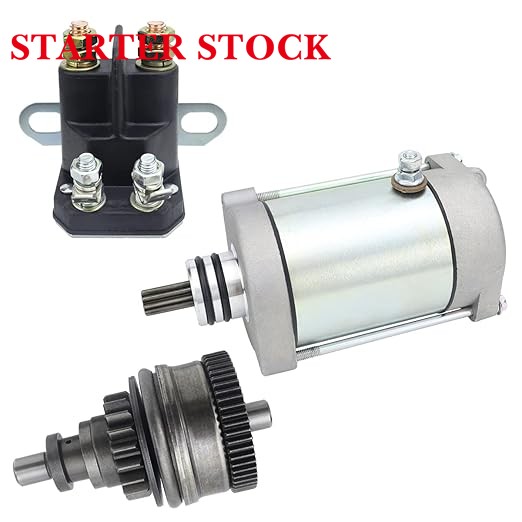 Starter & Bendix & Relay for Polaris Sportsman 600 700 800 MV7 05-06| Ranger Xp 4X4 700 EFI 05| Frontier Classic Touring 02-05, 4010417 410-54040 18648 SMU0271 57-2725 495739 PA-106