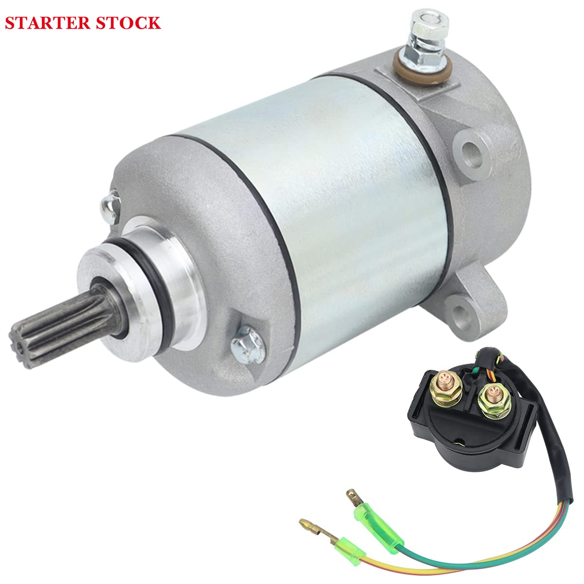 Starter & Relay for Honda Recon 250 97-04| TRX250TE TRX250TM 02-04| TRX250EX 01-08| TRX250X 09-20, 31200-HM8-003 31200-HM8-A41 18336, 1997 1998 1999 2000 2001 2002 2003 2004 Recon 250 Starter