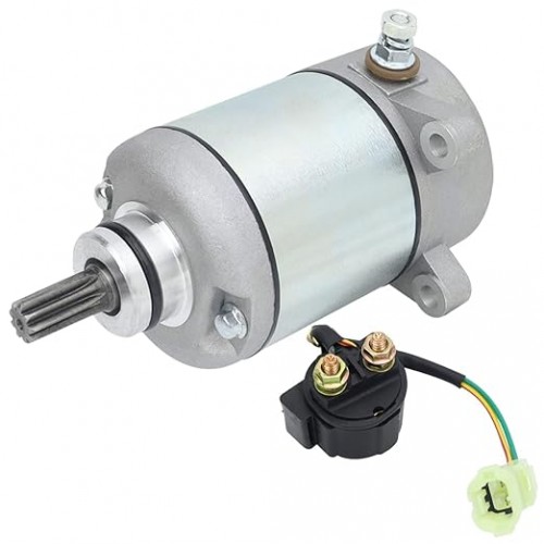 Starter & Relay for Honda Recon 250 2005-2007 TRX250TE TRX250TM, 31200-HM8-003 31200-HM8-A41 18336, 2005 2006 2007 Recon 250 Starter