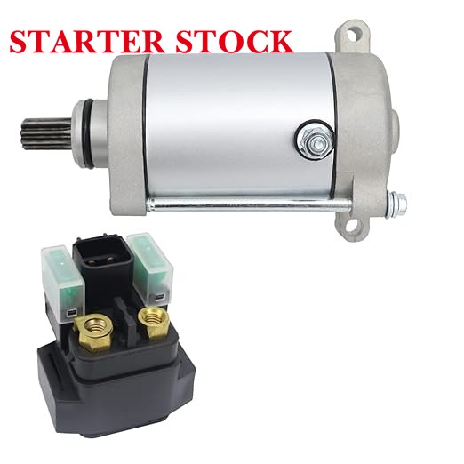 Starter & Relay fit for Yamaha ATV Kodiak 450 YFM45 2018-2022| UTV Rhino 450 660 YXR45 YXR66 2007-2009, 5KM-81890-00-00 18759 410-54039 SMU0263 YA-107 495754