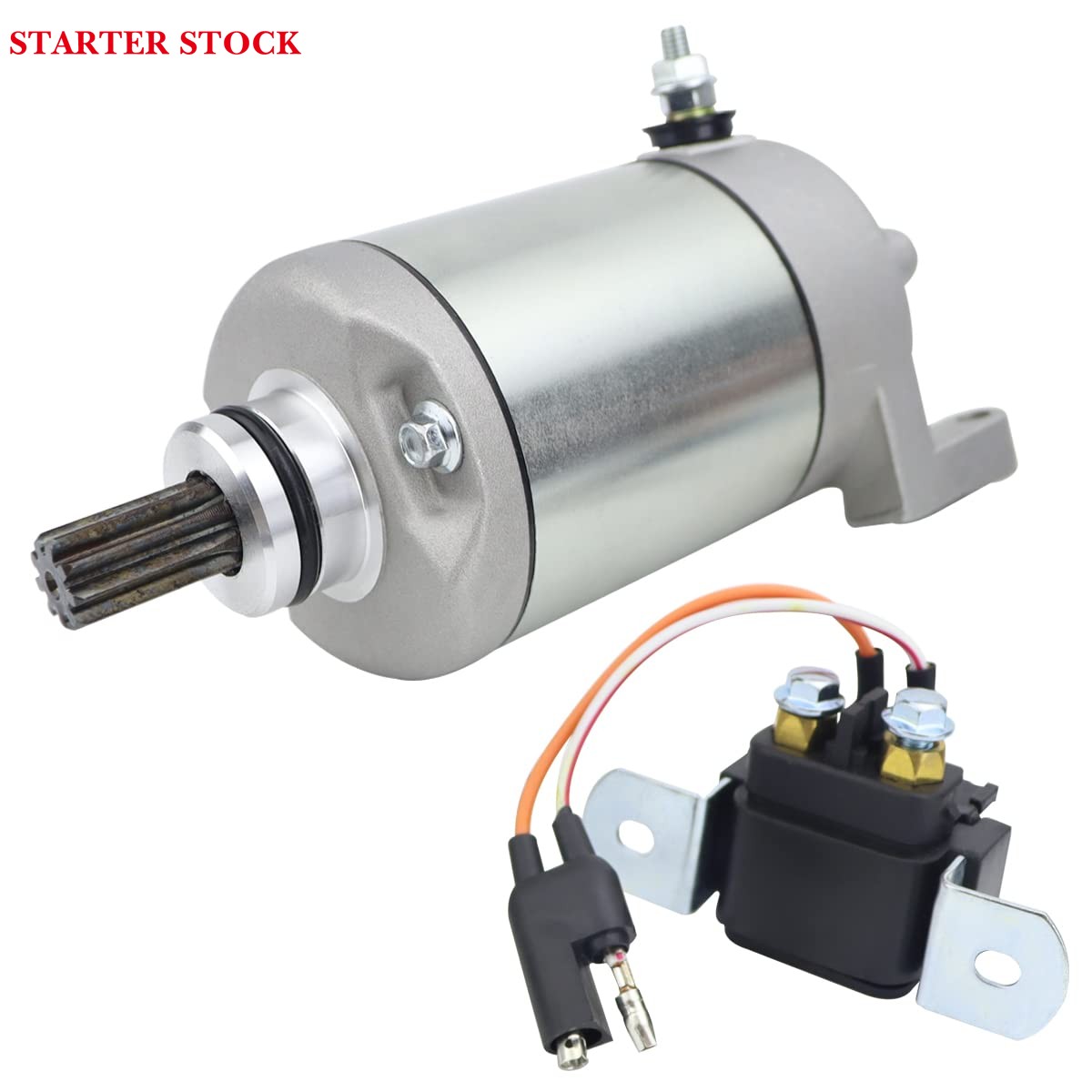 Starter & Relay for Polaris Predator 500 2003-2006, 3088069 18647, Replacement for Polaris Predator 500 Starter 2003 2004 2005 2006