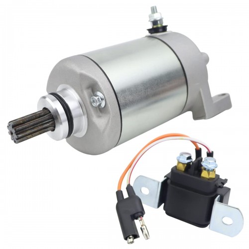 Starter & Relay for Polaris Predator 500 2003-2006, 3088069 18647, Replacement for Polaris Predator 500 Starter 2003 2004 2005 2006