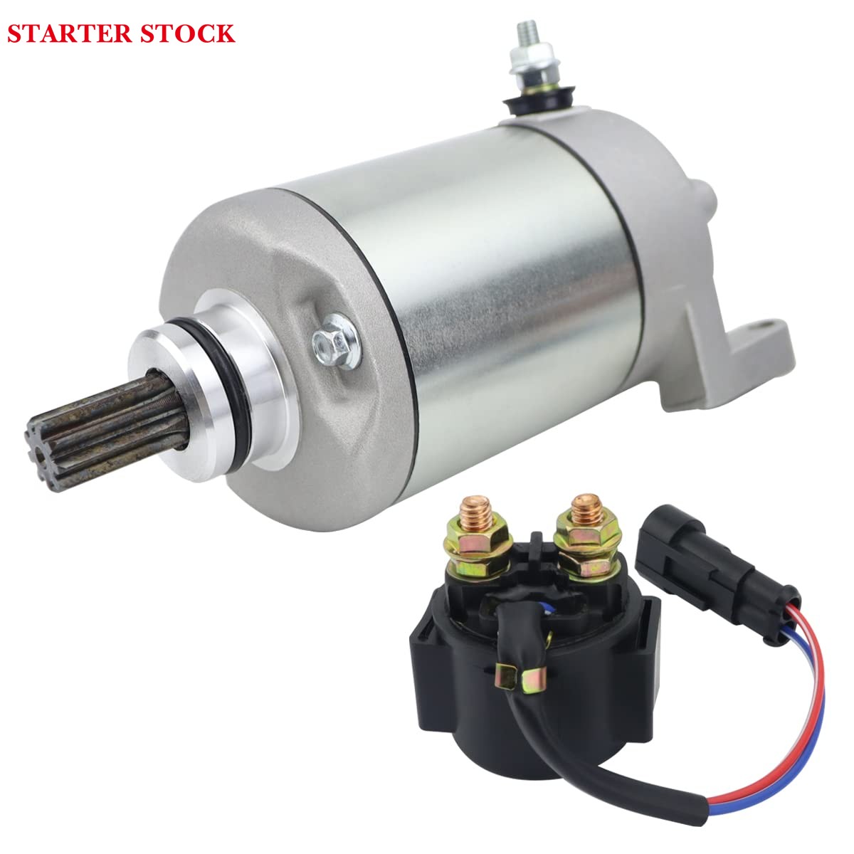 Starter & Relay for Polaris Predator 500 LE 2007| Outlaw 500 2006 2007, 3088069 18647 57-2730 410-54075 SMU0282, Predator 500 Starter 2007,replacement for Polaris Outlaw 500 Starter 2006 2007