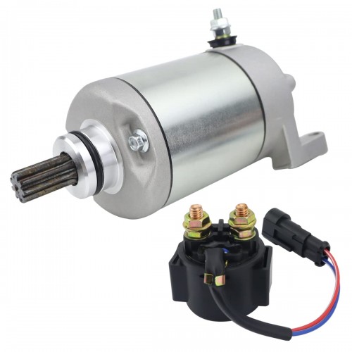 Starter & Relay for Polaris Predator 500 LE 2007| Outlaw 500 2006 2007, 3088069 18647 57-2730 410-54075 SMU0282, Predator 500 Starter 2007,replacement for Polaris Outlaw 500 Starter 2006 2007