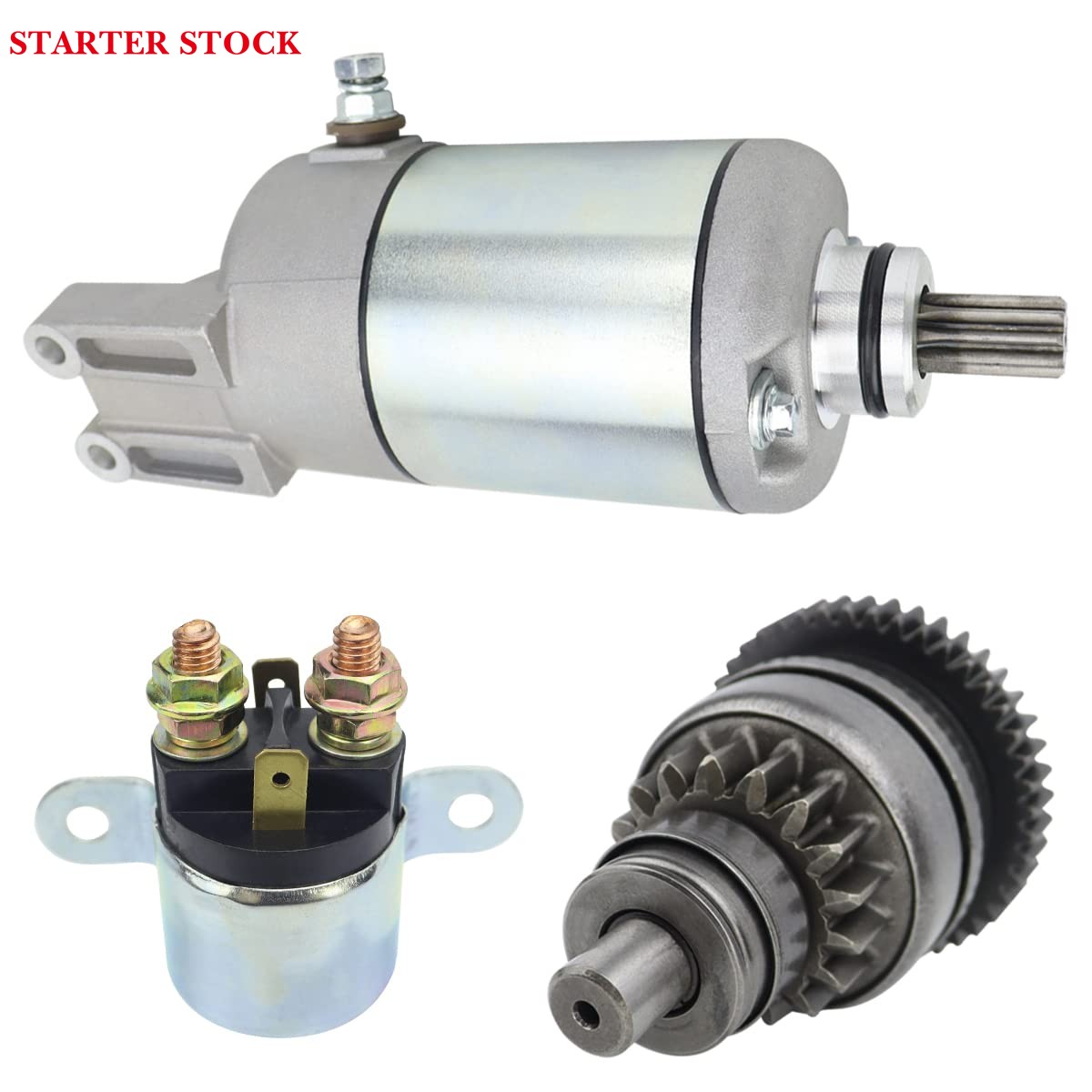 Starter & Bendix & Relay for Can-Am Outlander 330 400 450 All Models 2003-2023, 420-684-280 420-684-282 420-684-283 18823 57-2734 SMU0287 495180, Outlander 400 Starter, Outlander 450 Starter