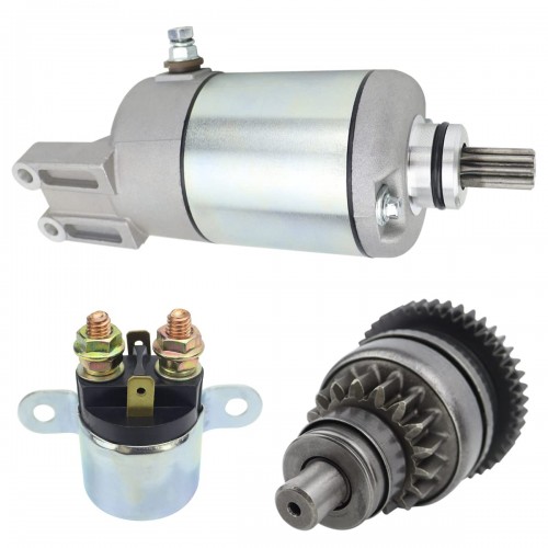 Starter & Bendix & Relay for Can-Am Outlander 330 400 450 All Models 2003-2023, 420-684-280 420-684-282 420-684-283 18823 57-2734 SMU0287 495180, Outlander 400 Starter, Outlander 450 Starter