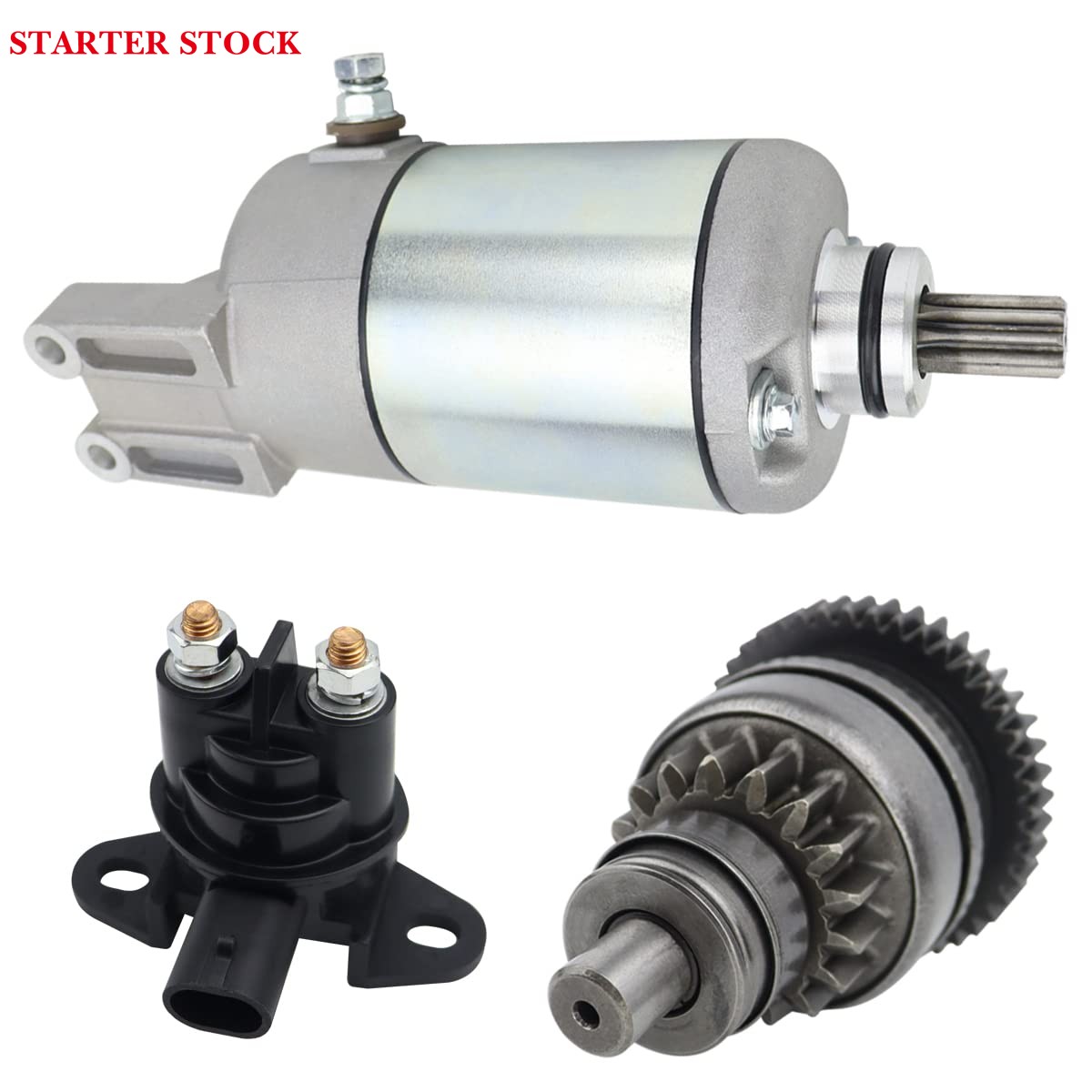 Starter & Bendix & Relay for Can-Am Defender Traxter HD5 All Models 2017-2021, 420-684-282 420-684-283 18823, Defender HD5 Starter for Traxter HD 5