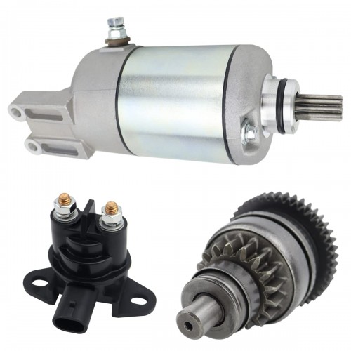 Starter & Bendix & Relay for Can-Am Defender Traxter HD5 All Models 2017-2021, 420-684-282 420-684-283 18823, Defender HD5 Starter for Traxter HD 5
