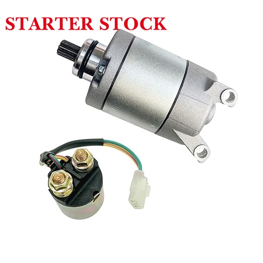 Starter & Relay Replacement for Honda TRX450ER 2006 2007 2008 2009 2012 2013 2014,31200-HP1-601 18922 SMU0405 410-54088 SM-14,2006-2014 TRX450ER Starter,Starter Replacement for Honda TRX450ER