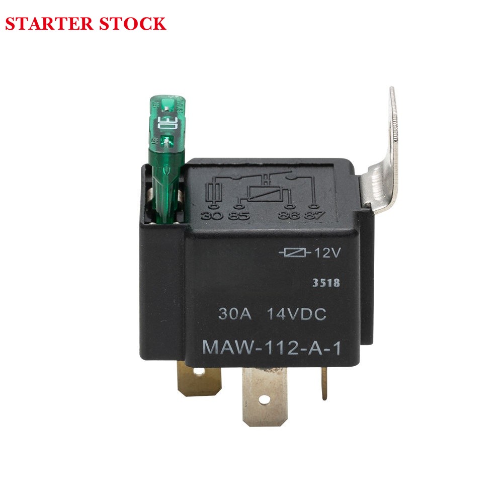12V Automatic Window Relay with 30A Fuse, 4-Pin Metal Mounting Bracket