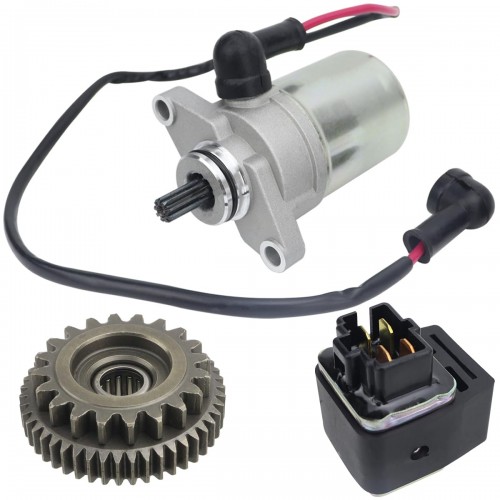 Starter & Gear & Relay for Polaris Sportsman 90 2001-2006| Scrambler 90 2001-2003| Predator 90 2003-2006| E-TON 90, 2001 2002 2003 2004 2005 2006 Sportman 90 Starter for Scrambler Predator 90