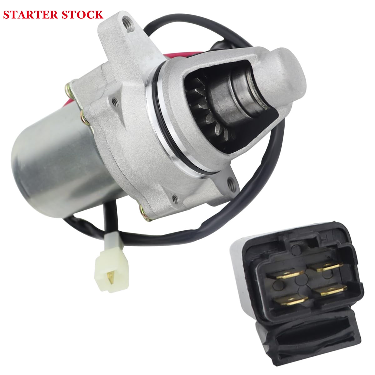 Starter Motor & Relay for Suzuki ATV LT80 Quadsport 1987-2006| Kawasaki ATV KFX80 KSF80 2003-2006, 31100-40B01 31100-40B00 21163-S003 18332 410-54009 LT80-CS90 SM10230