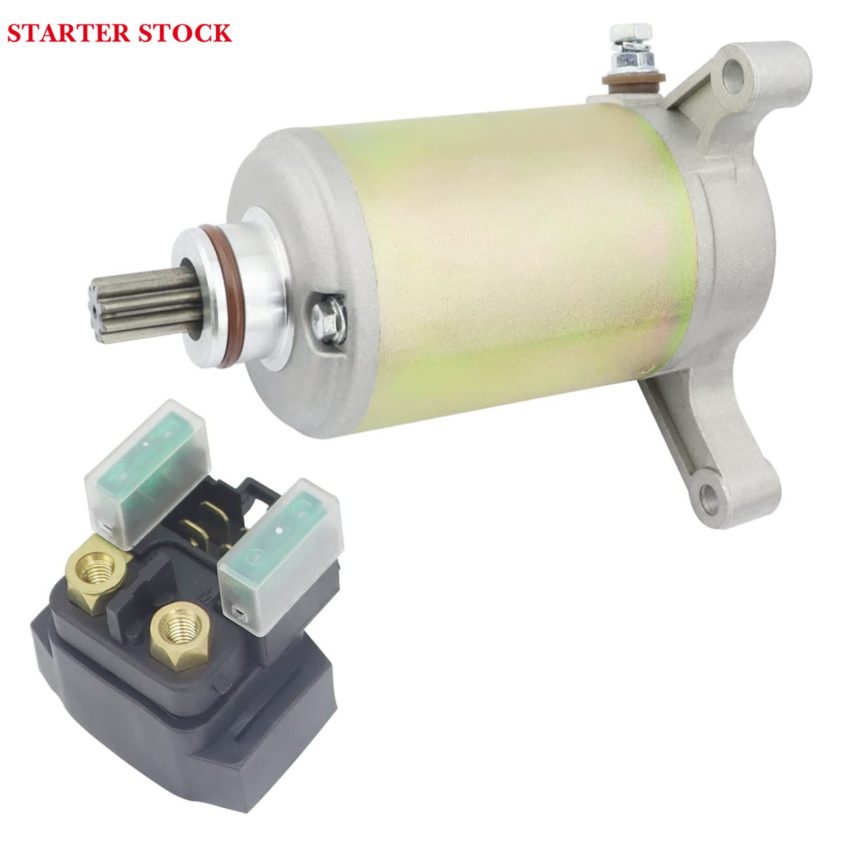 Starter & Relay for Yamaha Raptor 350 YFM350R YFM35R 2004-2013, YFM350RSE YFM35RSE 2005-2007, 1UY-81890-00-00 18756, Raptor 350 Starter