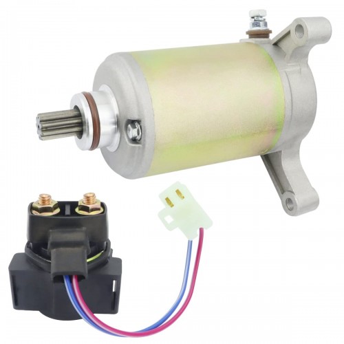 Starter & Relay for Yamaha Warrior 350 YFM350 1987-2003| Big Bear 350 4x4 1987-1996| Moto-4 350 1987-1995| Kodiak 400 1993-1995| TerraPro 350 1988, 1UY-81890-00-00 18756 SMU0065 410-54018