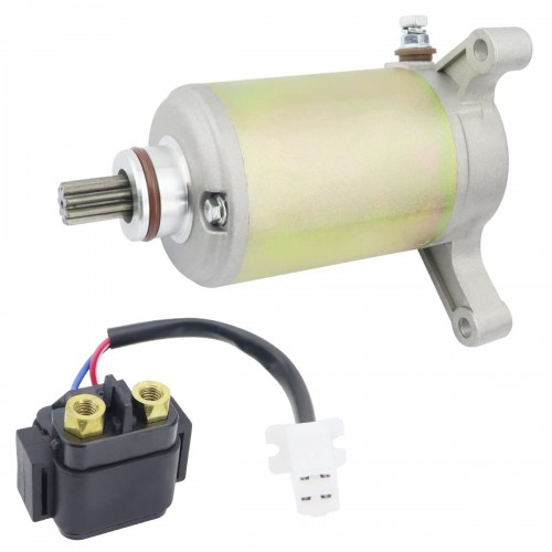 Starter & Relay for Yamaha Big Bear 350 2x4 YFM350U 1996-1998| Big Bear 350 4x4 YFM350FWJ 1997| Kodiak 400 4x4 YFM400F 1996-1998| Warrior 350 YFM350X 2004, 1UY-81890-00-00 18756 SMU0065
