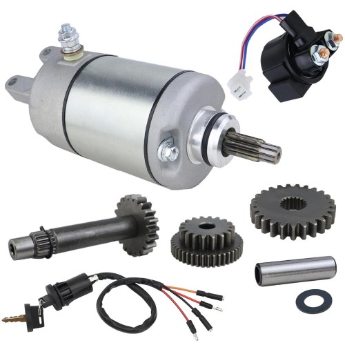 Starter for Honda FourTrax TRX300 TRX300FW 1988-2000, 31200-HA0-774 & 31200-HA0-773 with Starter Gear, Solenoid Relay & Ignition Switch w/Key