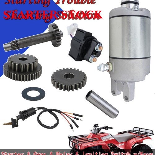 Starter for Honda FourTrax TRX300 TRX300FW 1988-2000, 31200-HA0-774 & 31200-HA0-773 with Starter Gear, Solenoid Relay & Ignition Switch w/Keypicture3