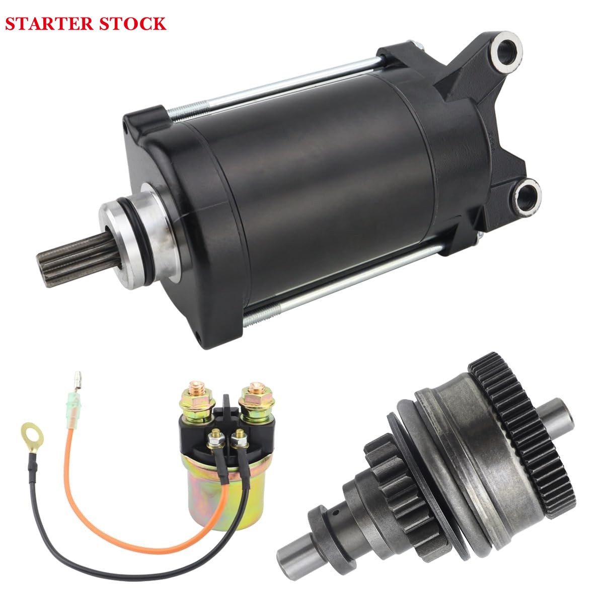 Starter & Bendix & Relay for Yamaha WaveRunner 95-01 GP800 XA800 RA1100 WVT1100 GP1200 XL1200 SV1200 XA1200, Boat 96-01 EXT1100 EXS1200 EXT1200 XRT1200 XR1800 LST1200 LS2000, 63M-81800-00-00